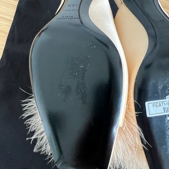Saint Laurent Mae Mules in Crepe Satin With Feathers Size size 8.5 - Picture 7 of 9